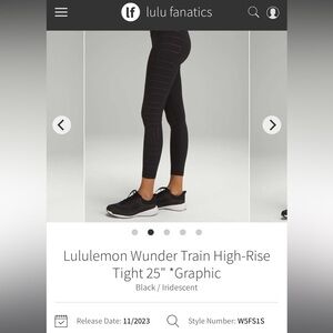 Lululemon Wunder Train High-Rise Tight 25" *Graphic